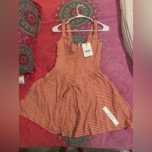 Reformation Red Gingham Mini Dress